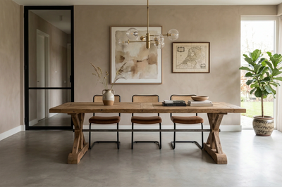 Reclaimed oak refectory table Grindelwald – 7cm thick – Z006