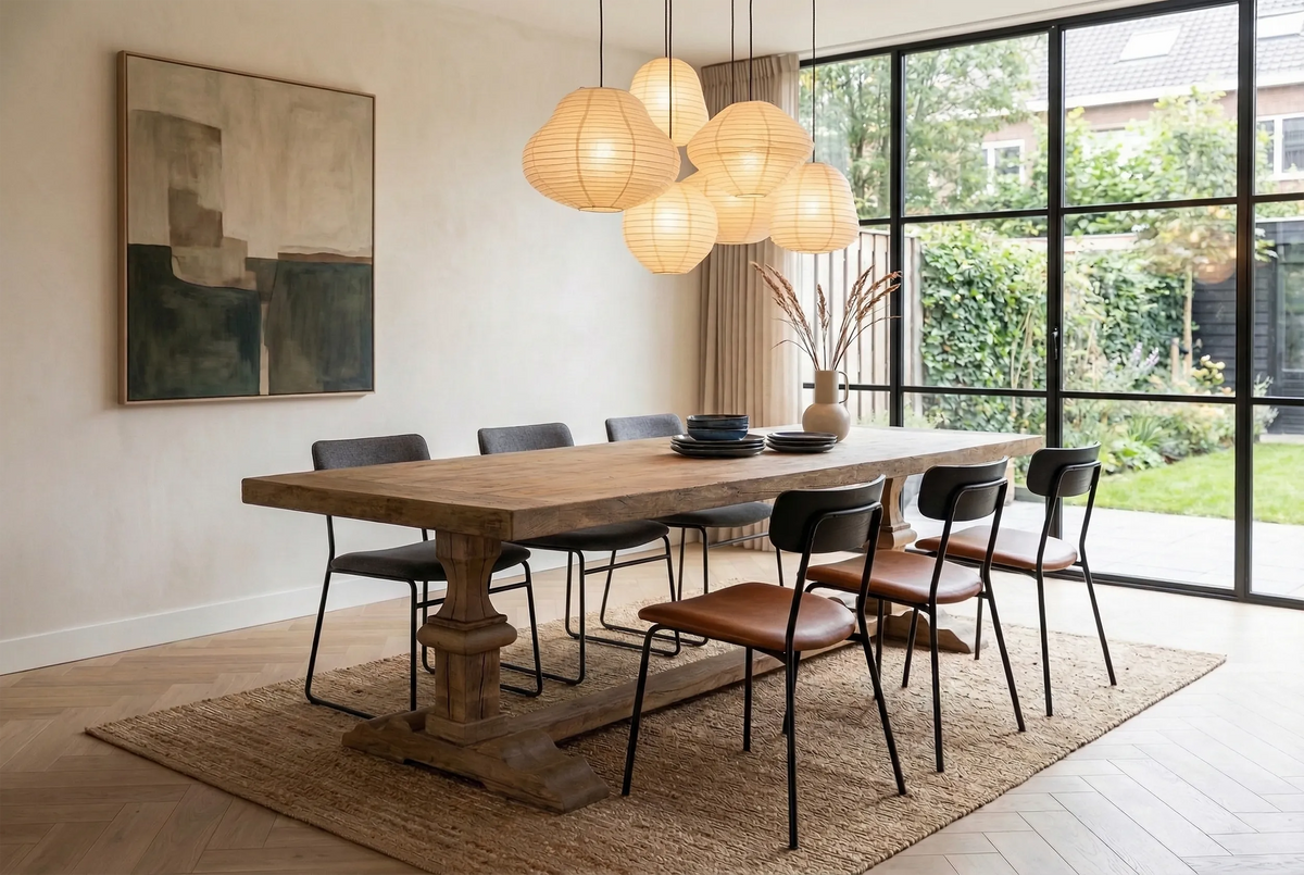 Refectory table Batenburg – Reclaimed oak 7cm thick – Z012