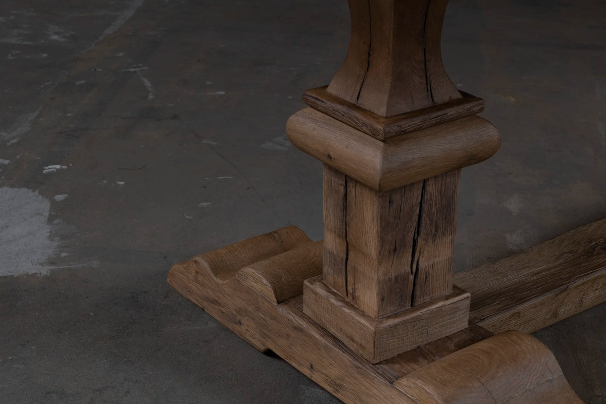 Stijlvolle oud eikenhouten kloostertafel model batenburg op maat gemaakt
