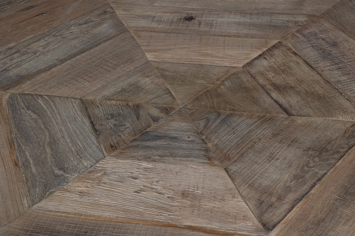 Round refectory dining table – old oak table top – Basel – Z017