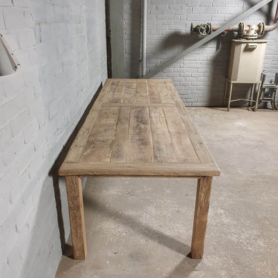 Rustic French farmhouse table Luc made of reclaimed oak – Z023