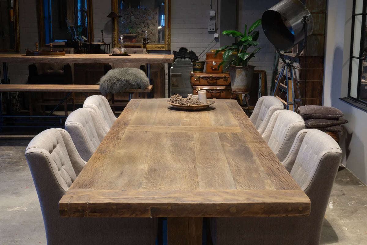 Refectory table Münster – Reclaimed old oak – 7cm thick – Z028