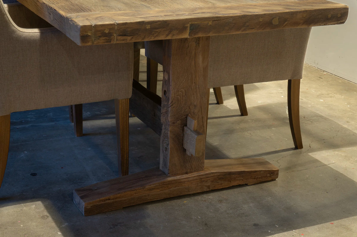 Refectory table Münster – Reclaimed old oak – 7cm thick – Z028