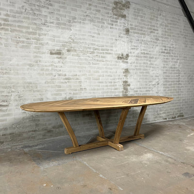 Oval dining table Deco styl reclaimed oakwood – In stock – H005