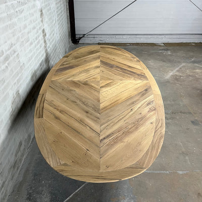 Oval dining table Deco styl reclaimed oakwood – In stock – H005