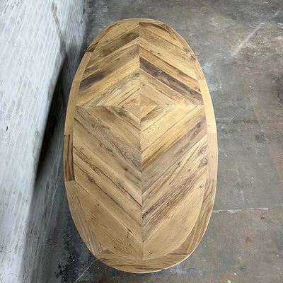 Oval dining table Deco styl reclaimed oakwood – In stock – H005
