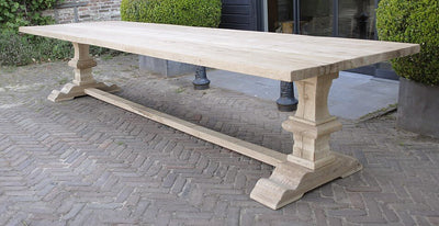 Refectory dining table – oak table top – G004