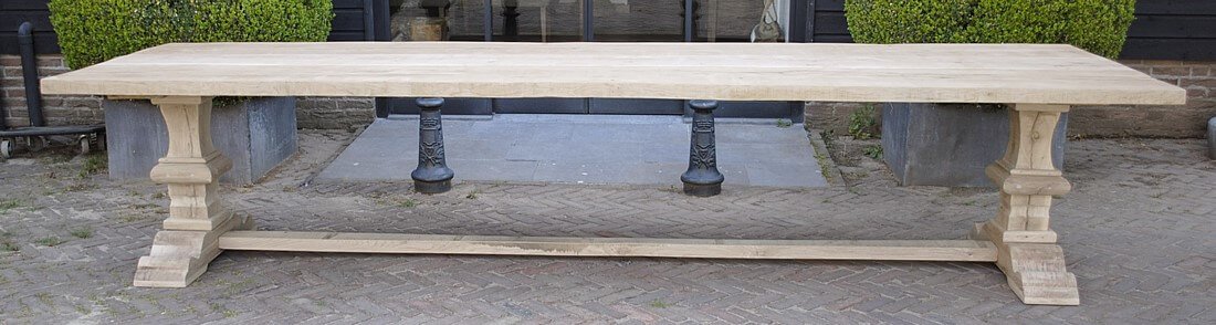 Refectory dining table – oak table top – G004