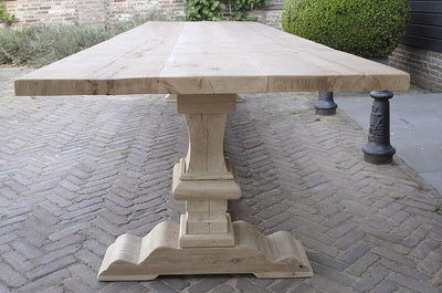Refectory dining table – oak table top – G004