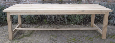 Refectory dining table – rustic oak table top – G016