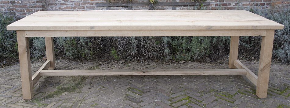 Refectory dining table – rustic oak table top – G016