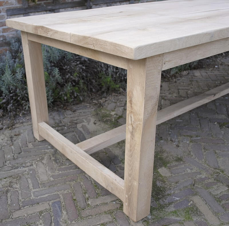 Refectory dining table – rustic oak table top – G016