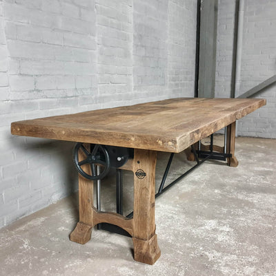 Oak dining table St Moritz height adjustable – custom made – Z024
