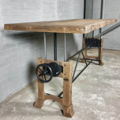 Oak dining table St Moritz height adjustable – custom made – Z024