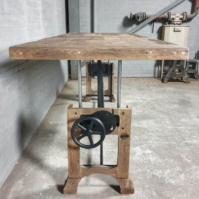 Oak dining table St Moritz height adjustable – custom made – Z024